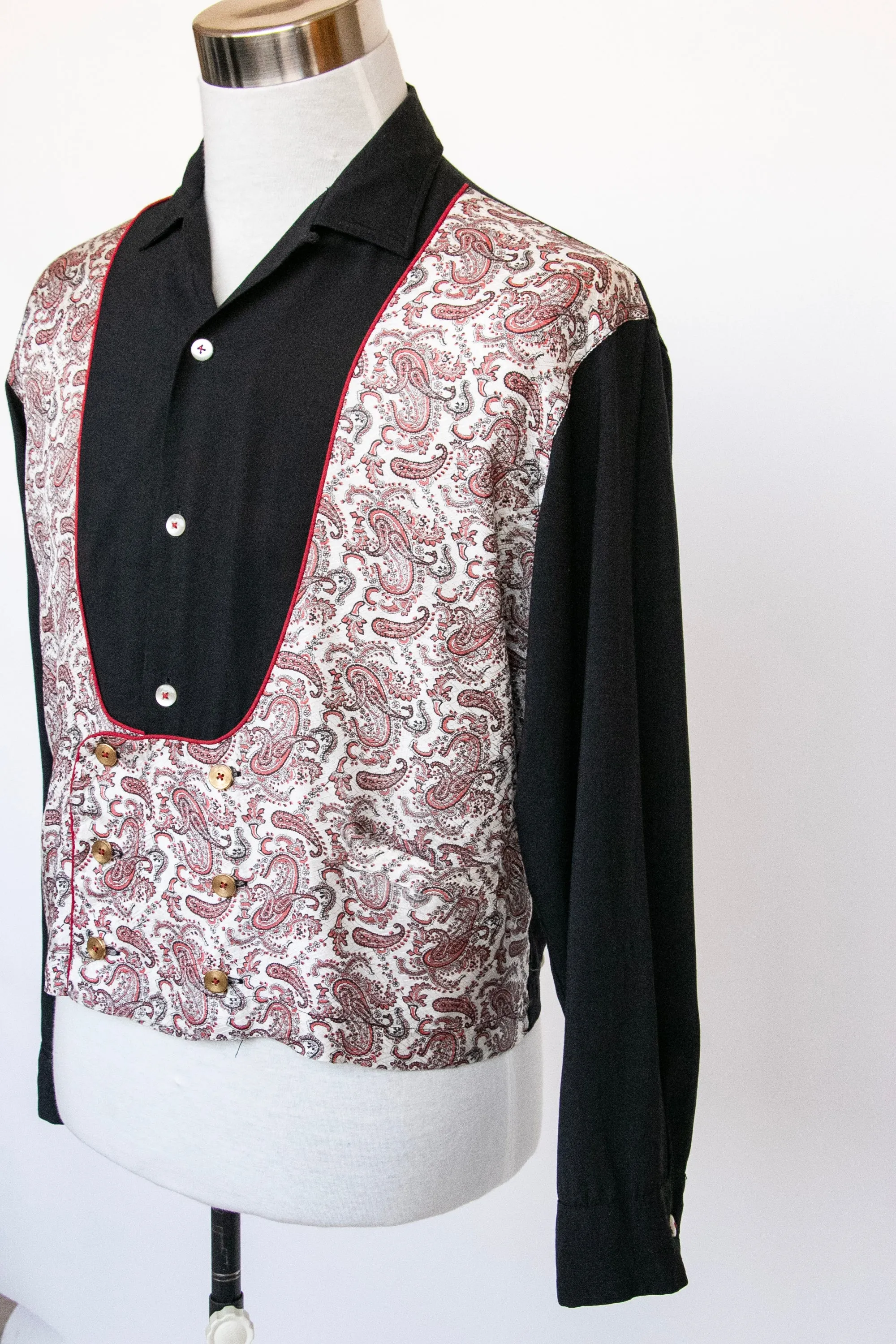 1950s Men's Western Dress Shirt M