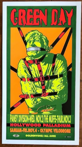 1994 Green Day - Los Angeles Silkscreen Concert Poster by TAZ