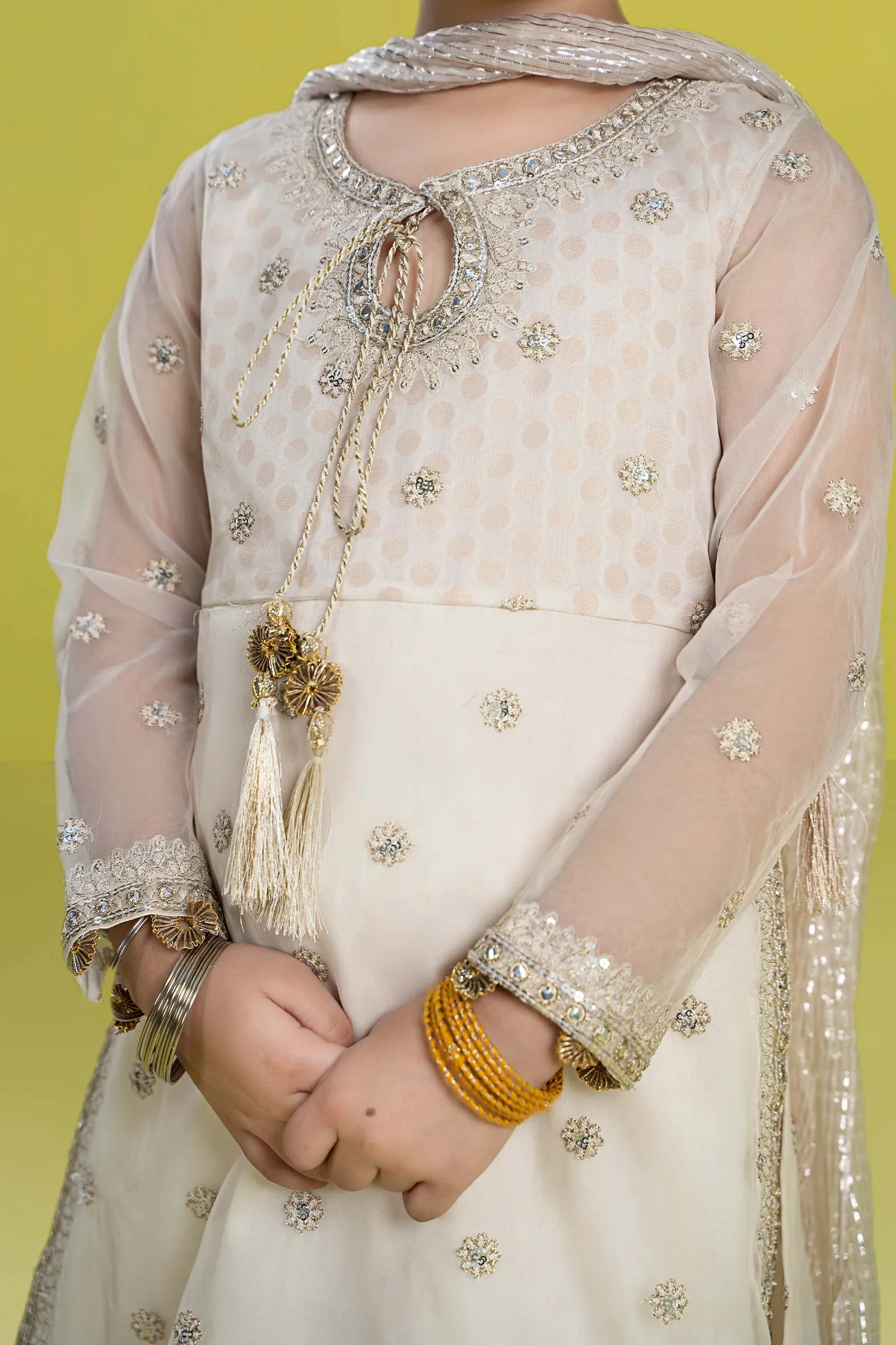 3 Piece Embroidered Organza Suit | MKS-EF24-25