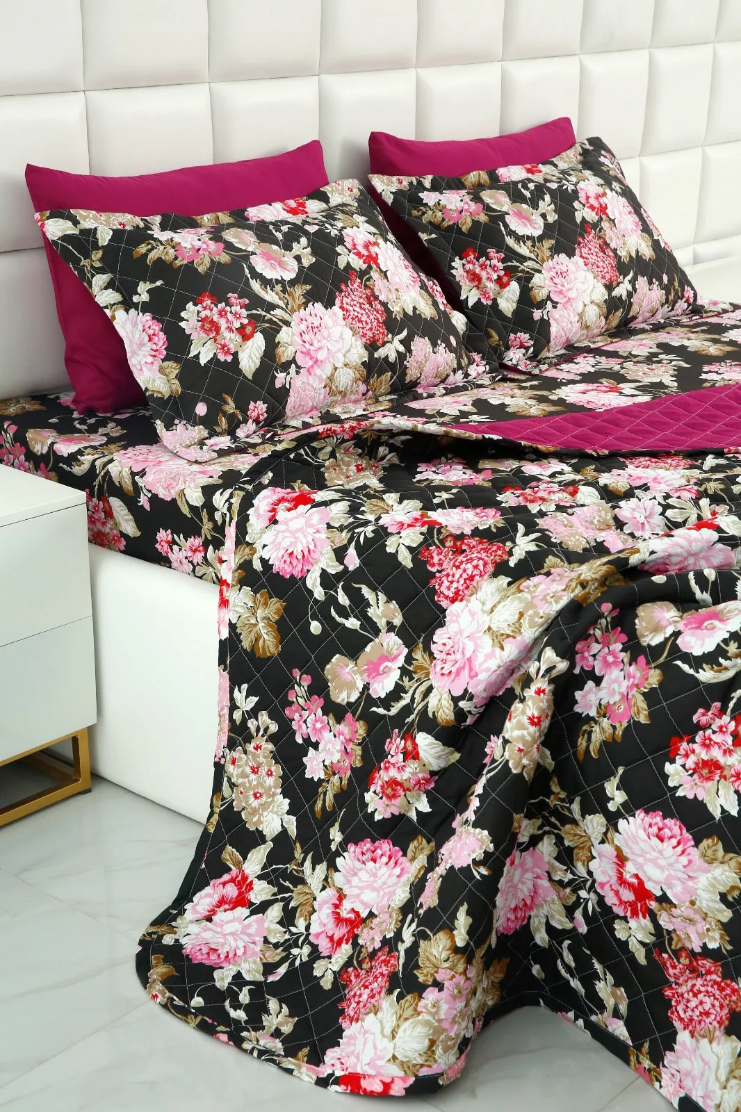 6 PCs Printed Bed Spread Set-Dhalia