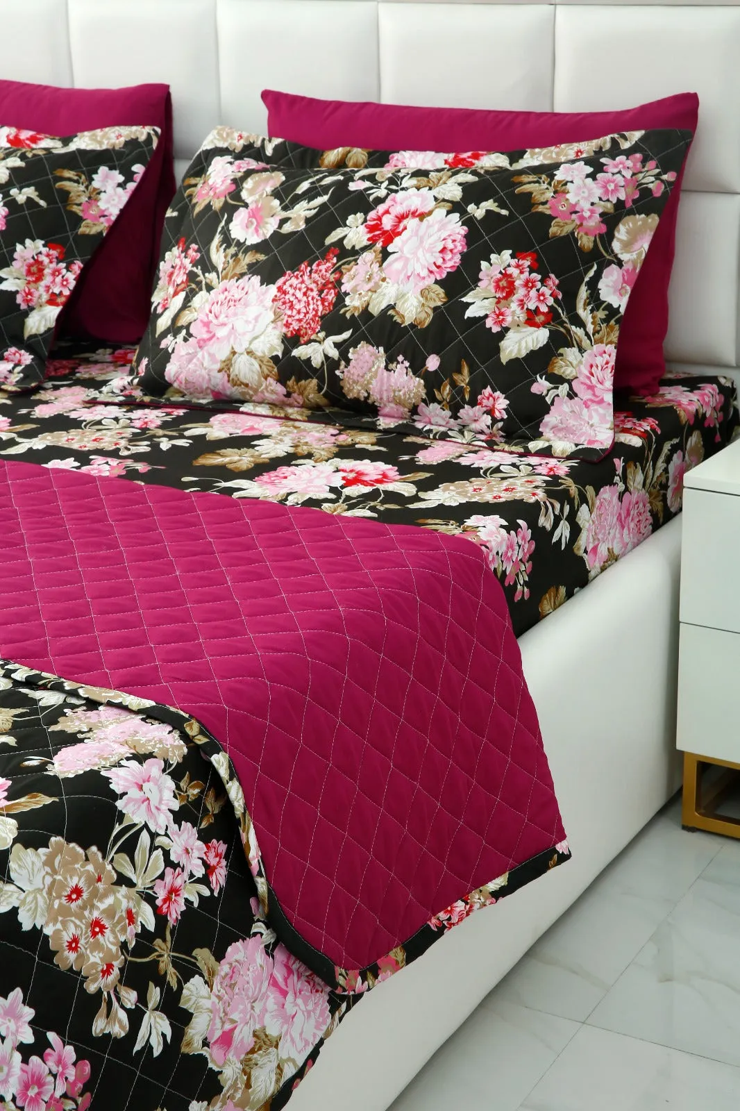 6 PCs Printed Bed Spread Set-Dhalia