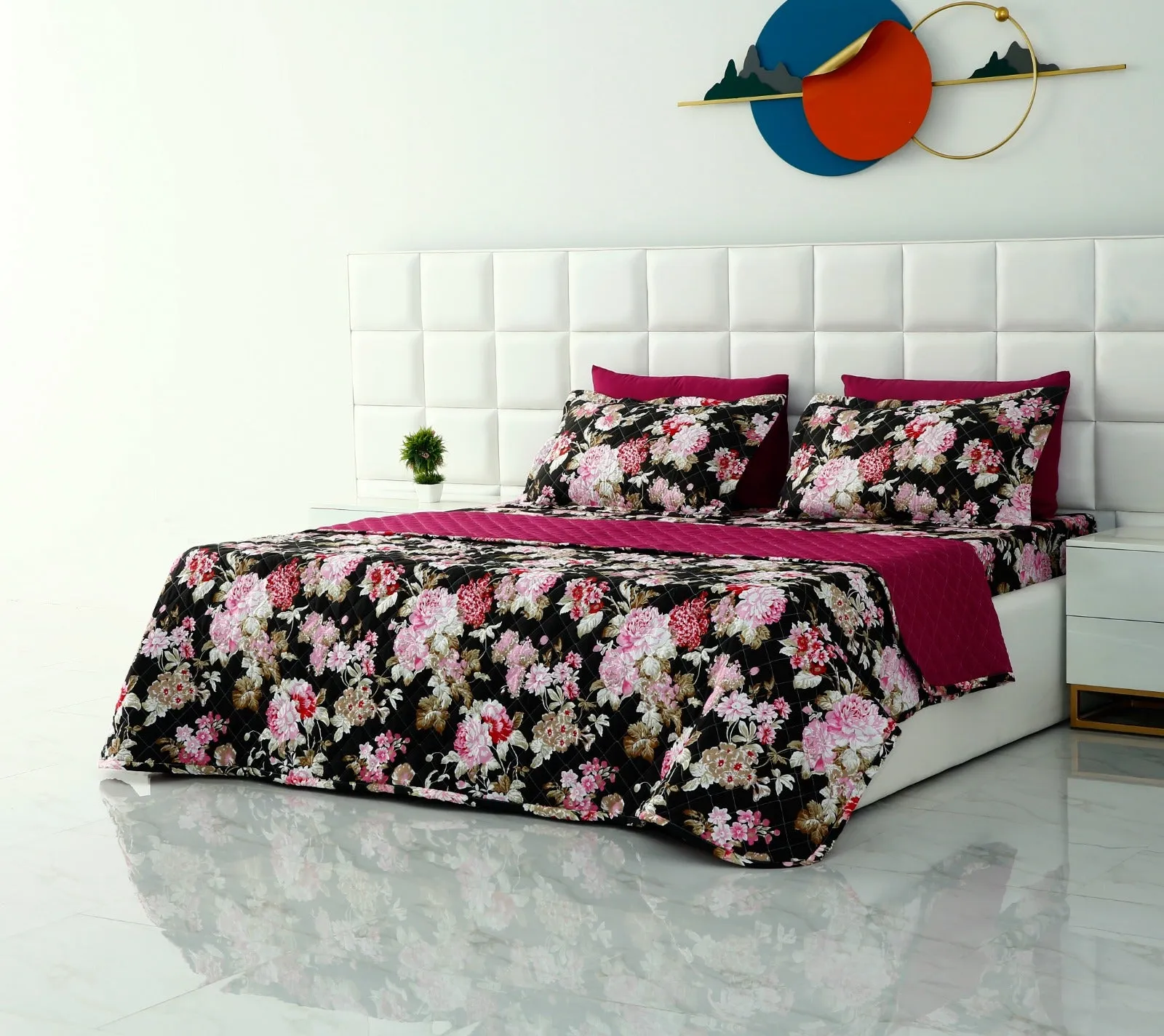 6 PCs Printed Bed Spread Set-Dhalia