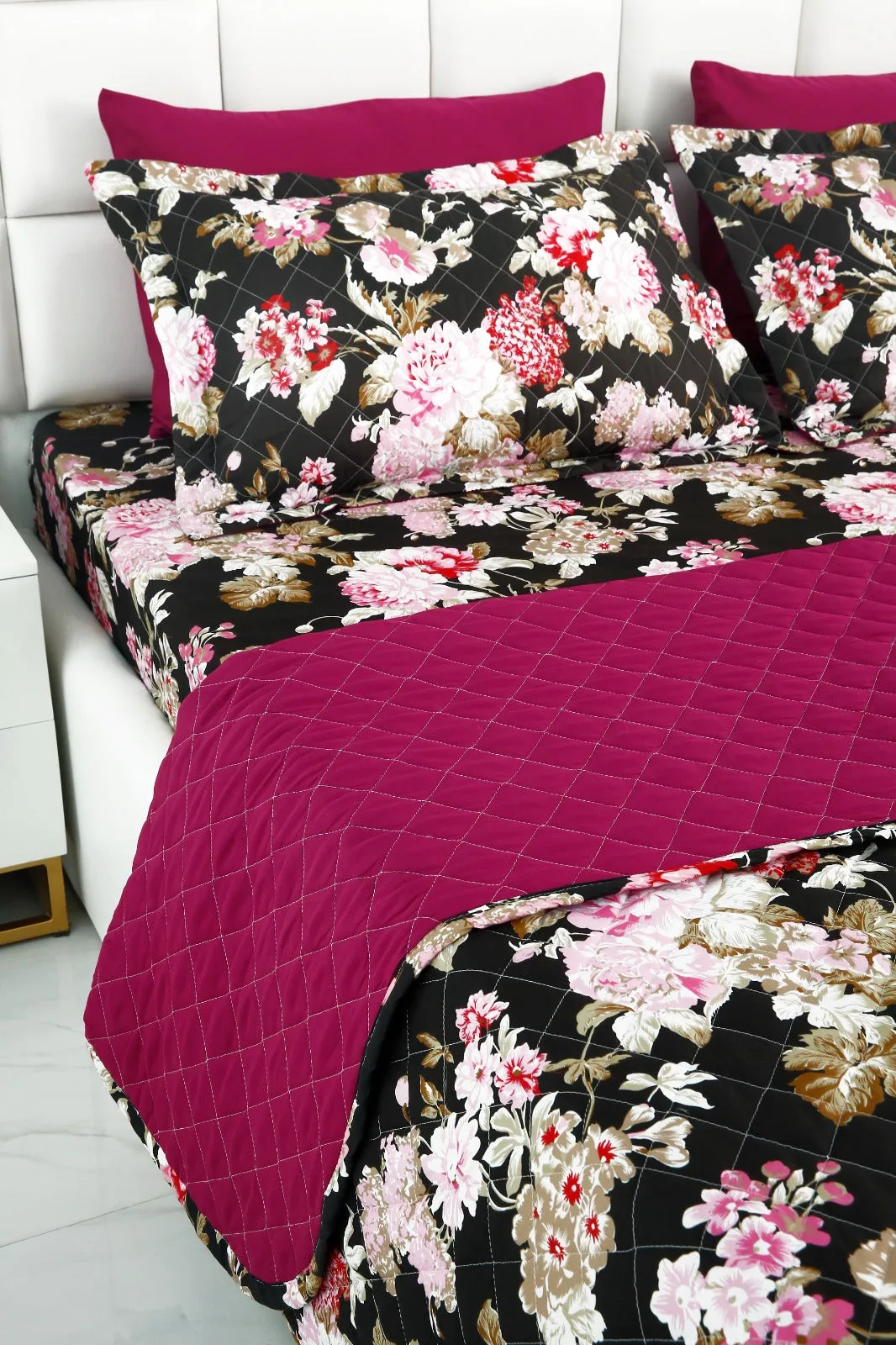 6 PCs Printed Bed Spread Set-Dhalia