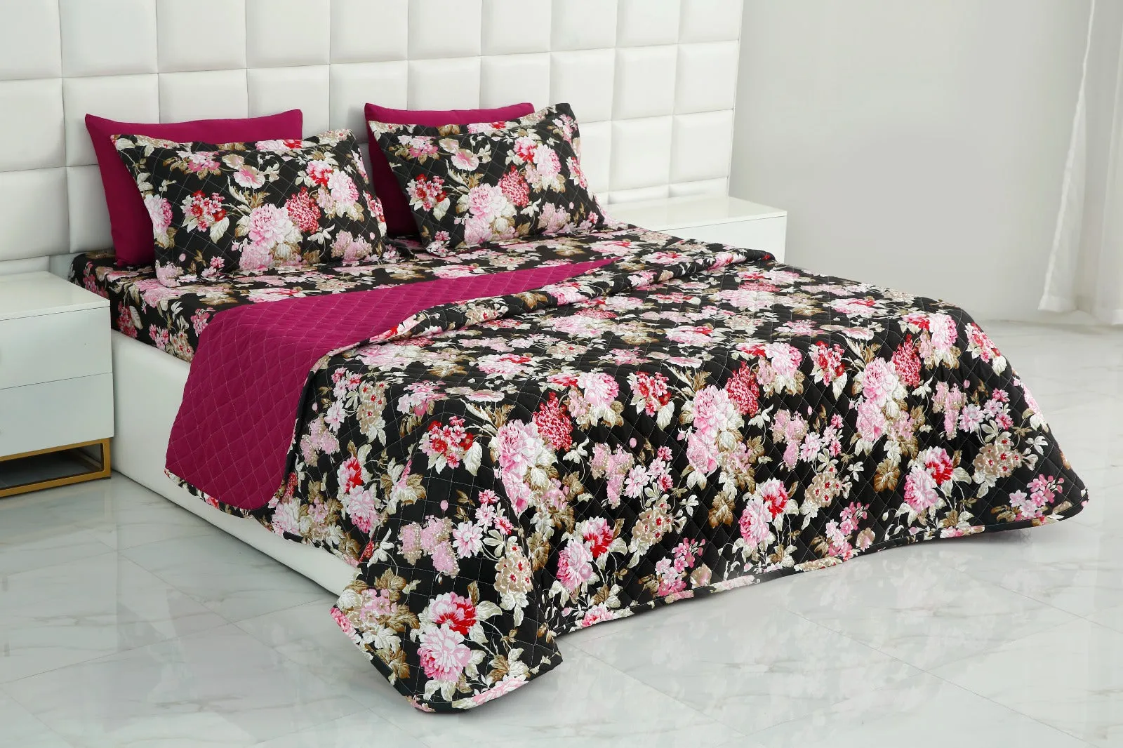 6 PCs Printed Bed Spread Set-Dhalia