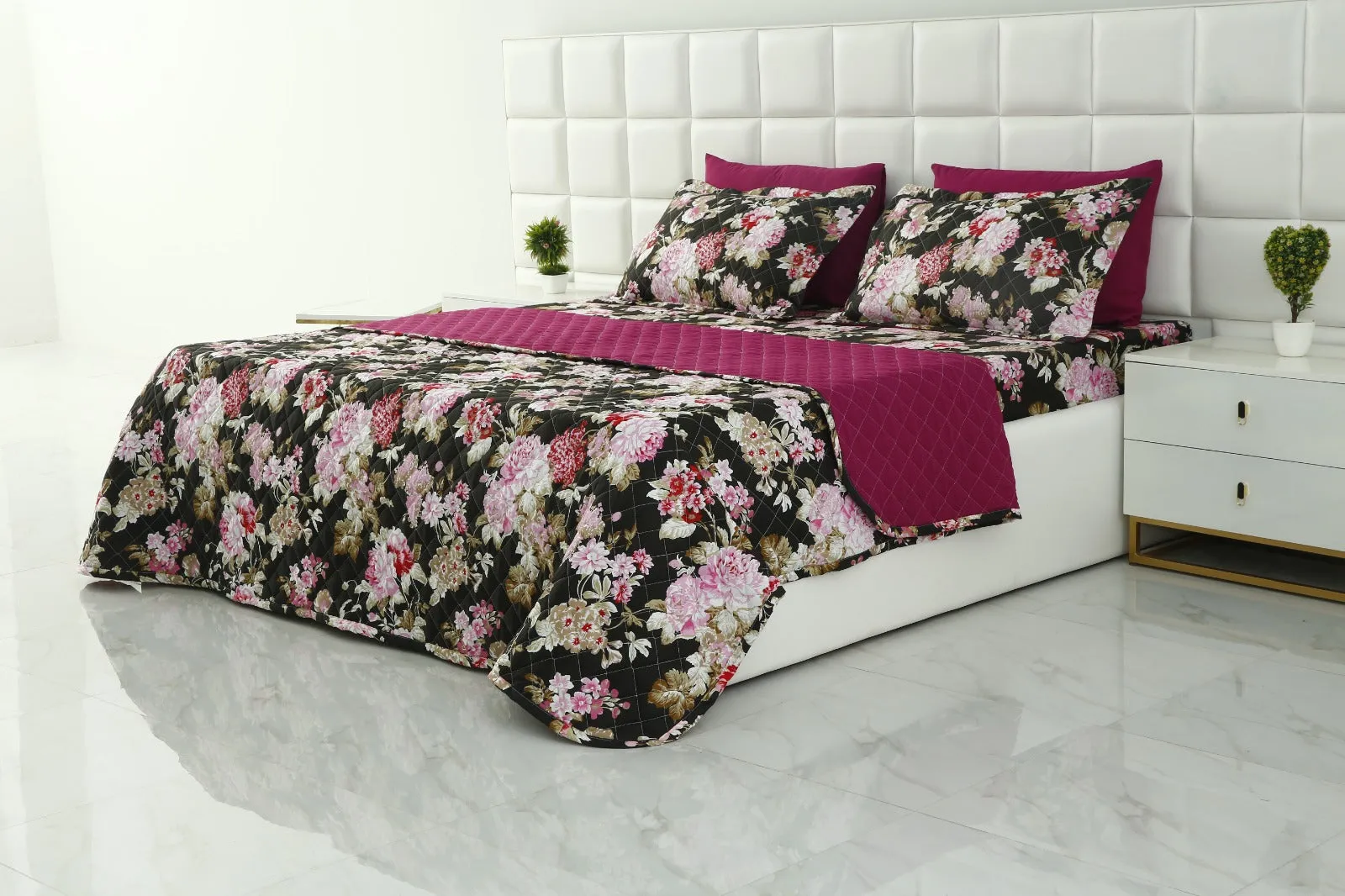 6 PCs Printed Bed Spread Set-Dhalia