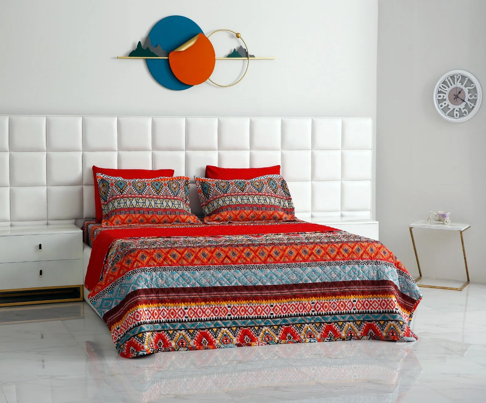 6 PCs Printed Bed Spread Set-Ethnic