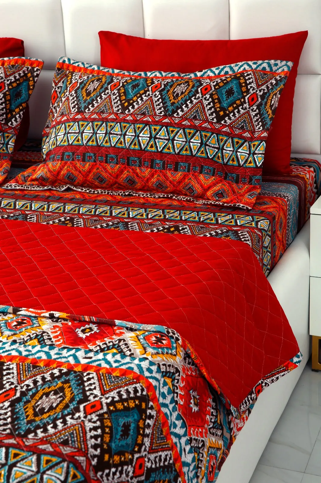 6 PCs Printed Bed Spread Set-Ethnic