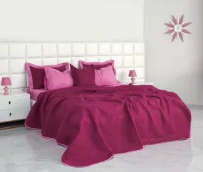 7 PCs Ultrasonic Bed Spread Set-Lilac over Plum