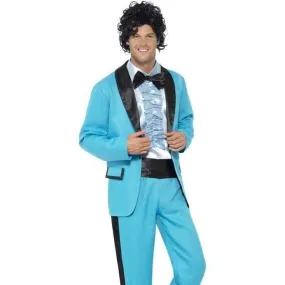 80s Prom King Tuxedo Costume Adult Blue Suit