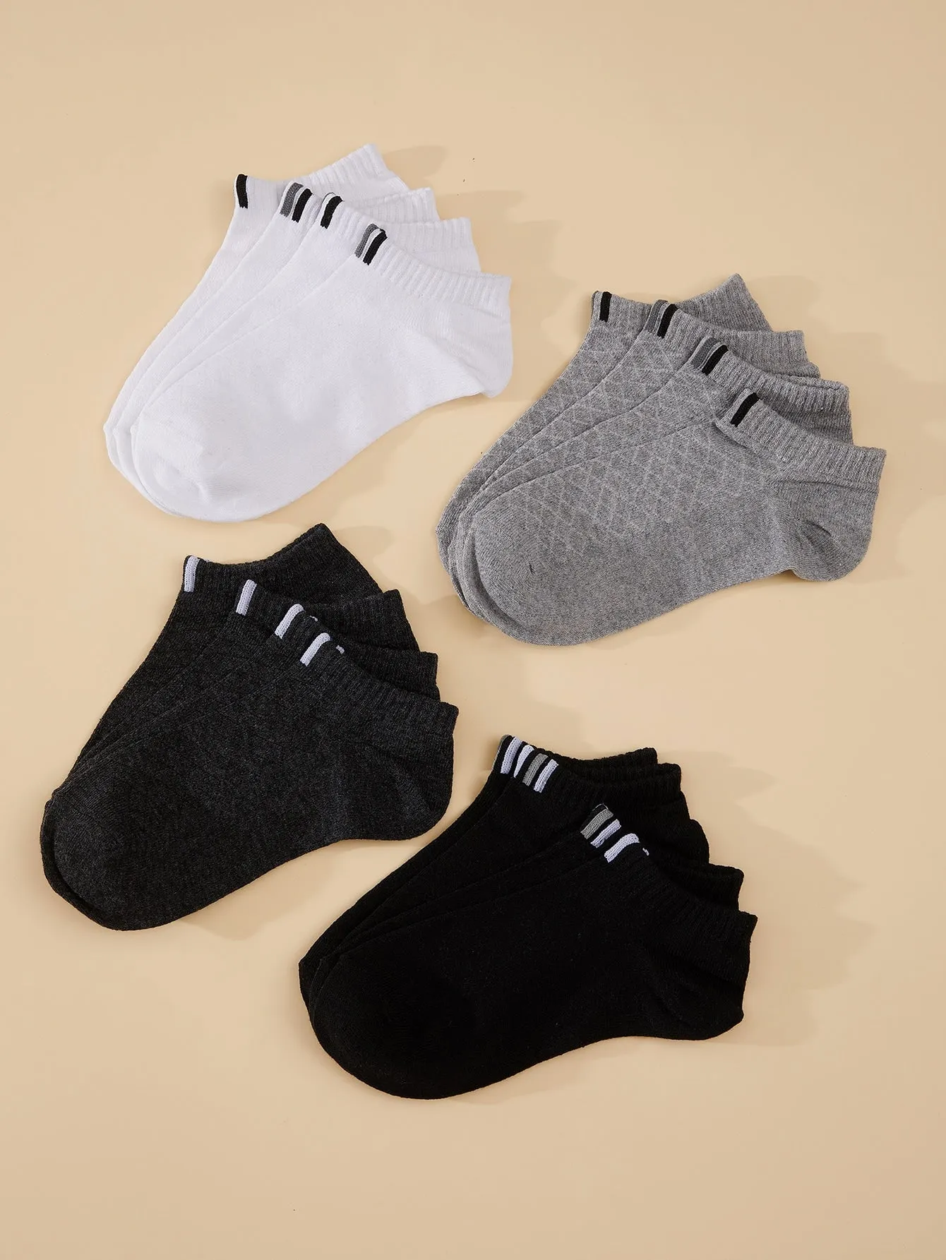 8pairs Men Simple Ankle Socks