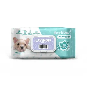 Absorb Plus AntiBacterial Pet Wipes Lavender Scented 15cm x 20cm - 80sheets