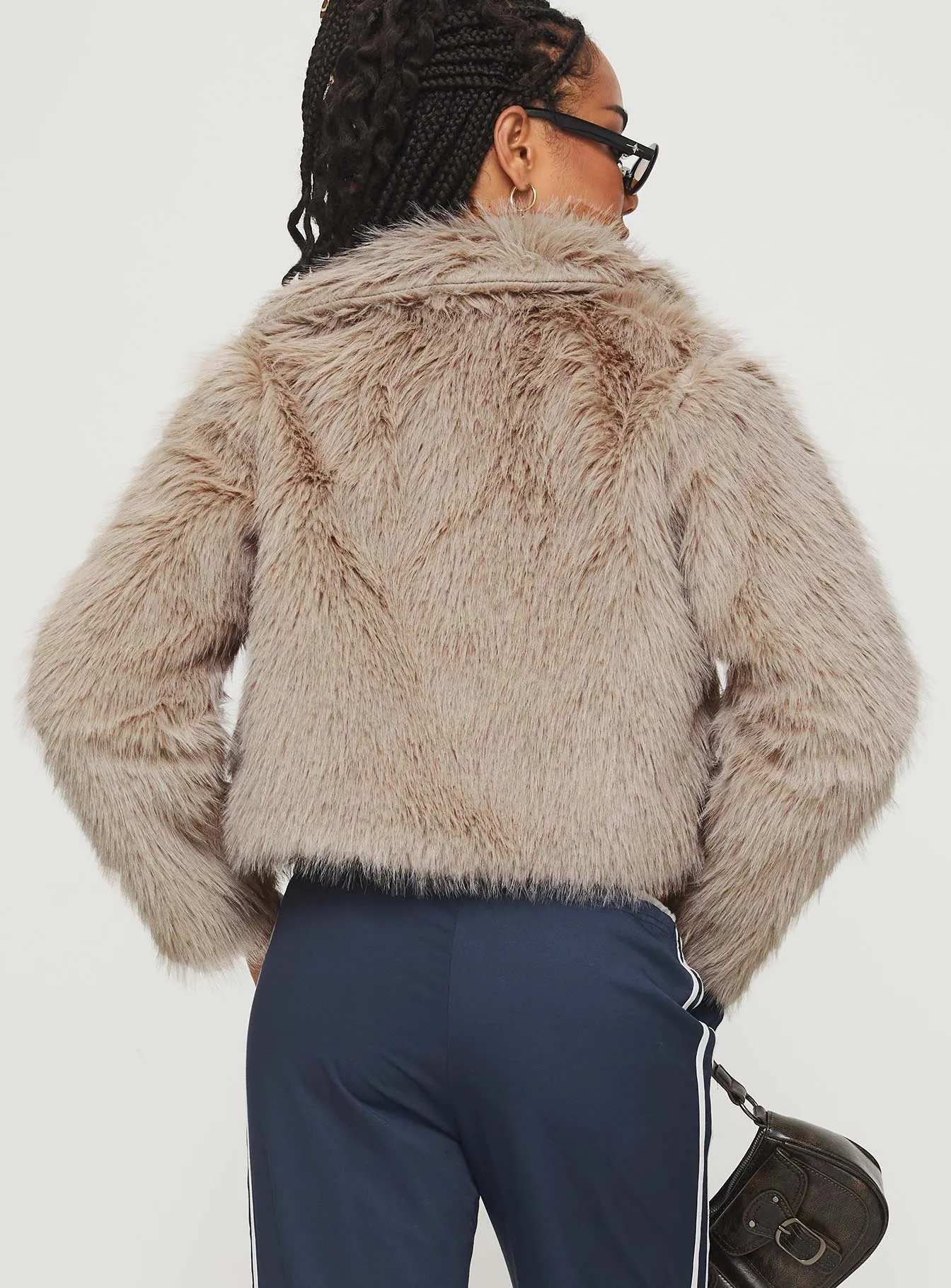 Addie Faux Fur Jacket Mushroom