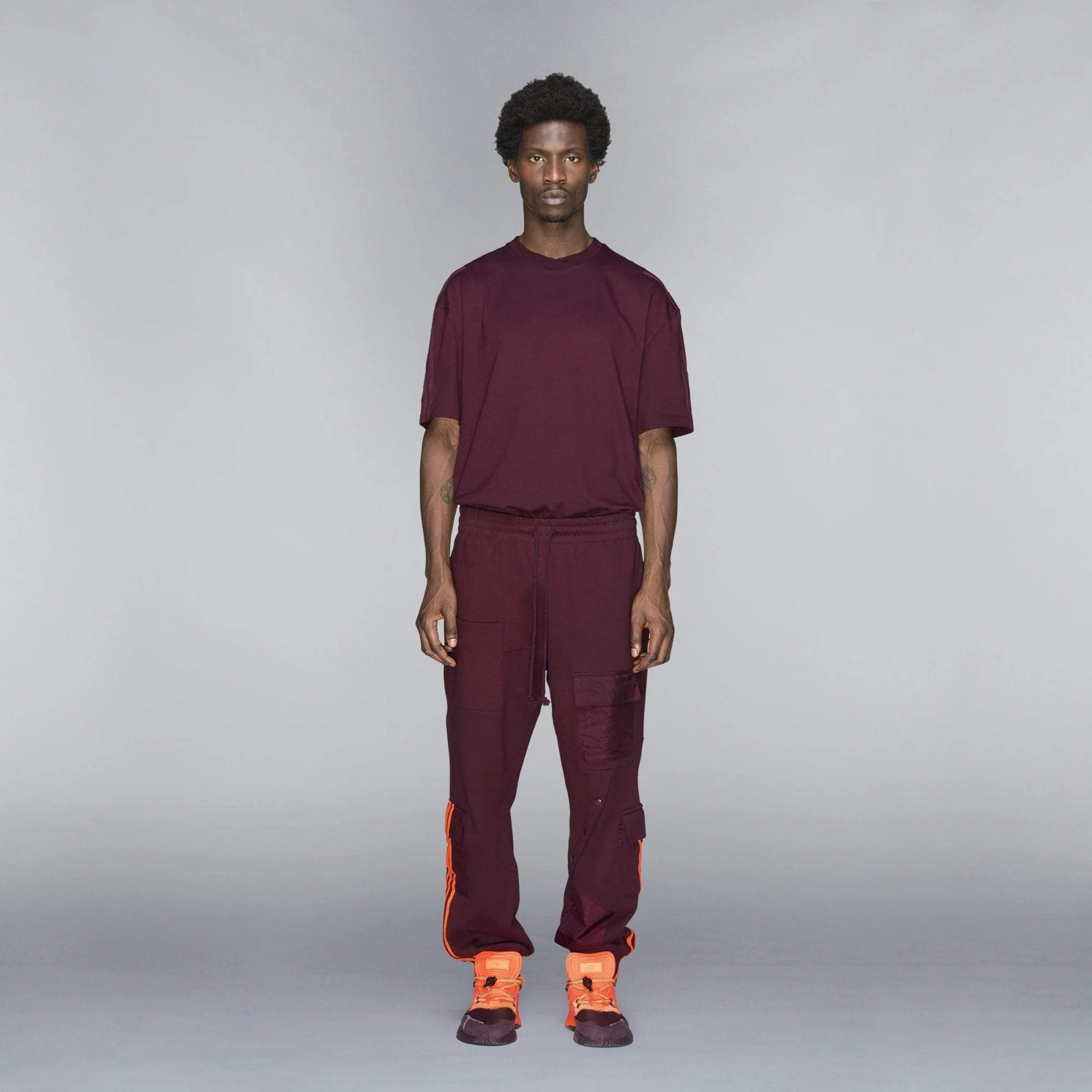 adidas Ivy Park Cargo Sweatpants Maroon/Solar Orange