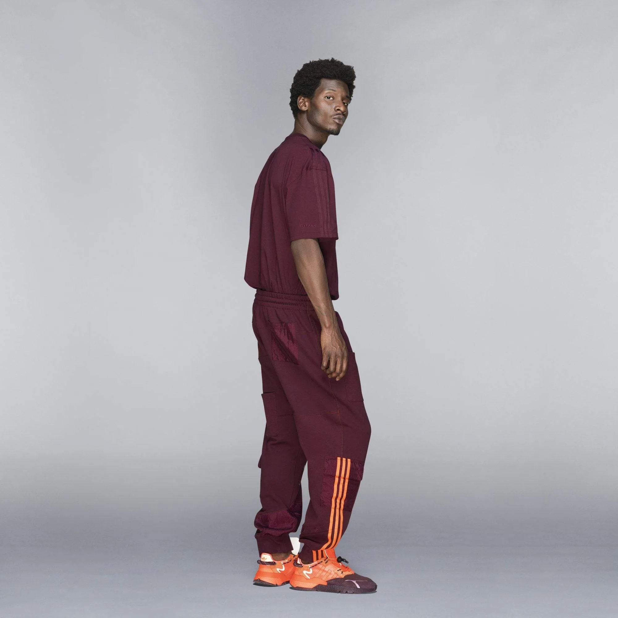 adidas Ivy Park Cargo Sweatpants Maroon/Solar Orange