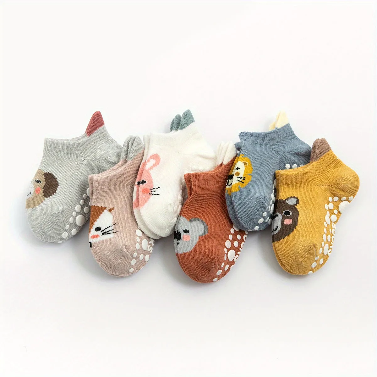 Adorable Cartoon Animal Kids Antiskid Floor Socks with Dot Glue