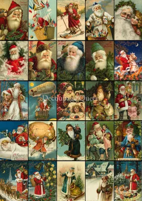 Advent Santas - A3 11.7 x 16.5 Rice Paper by Decoupage Queen