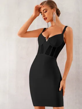 Adyce Zip Back Slip Bandage Dress