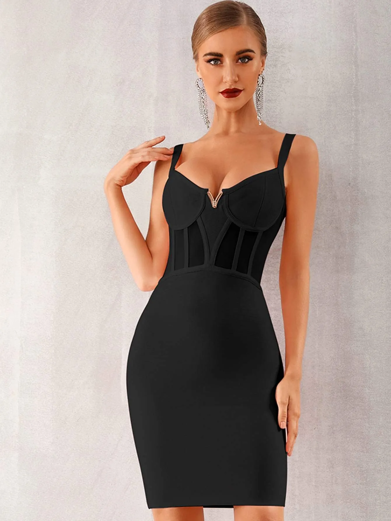 Adyce Zip Back Slip Bandage Dress