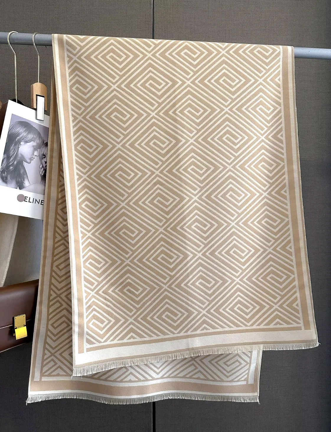 Alia Wrap Scarf Shawl in Beige