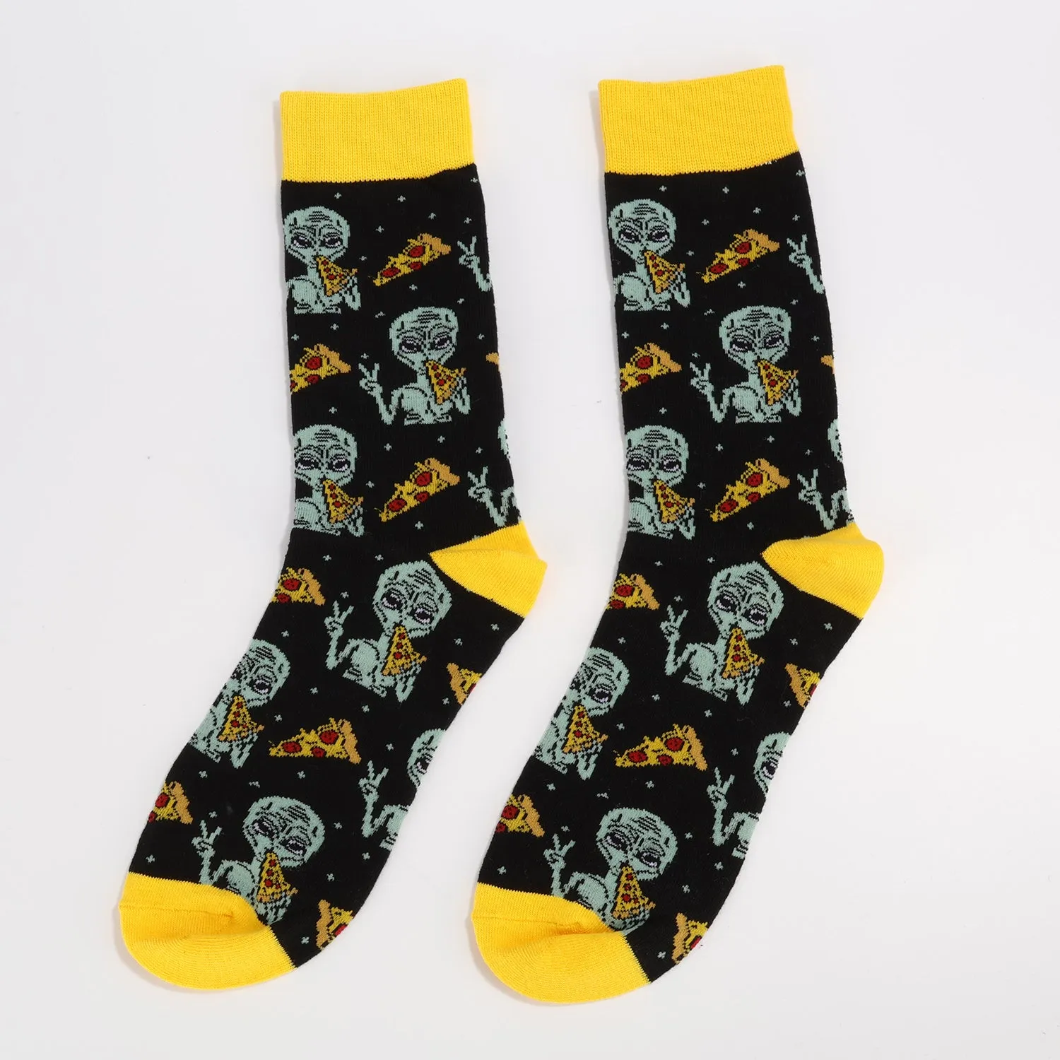 Alien Pizza Socks