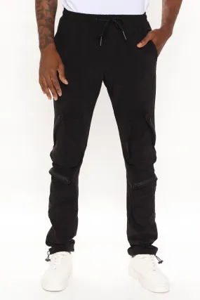 All Day Zipper Cargo Pants - Black