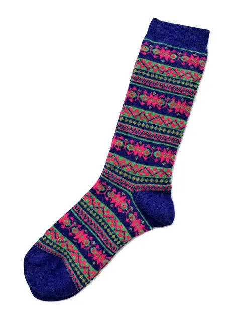 Alpaca Socks in Nordic Star Blue - Medium