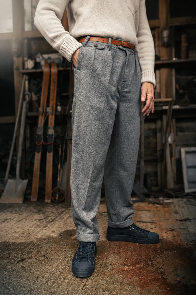 &SONS Ripley Wool Trousers Grey