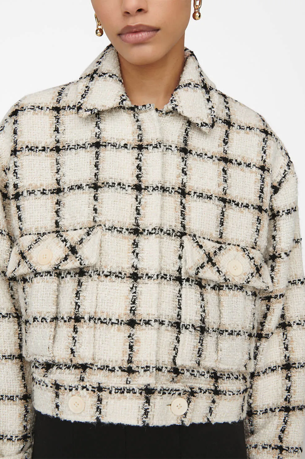 Anine Bing - Adriana Jacket in Beige Plaid