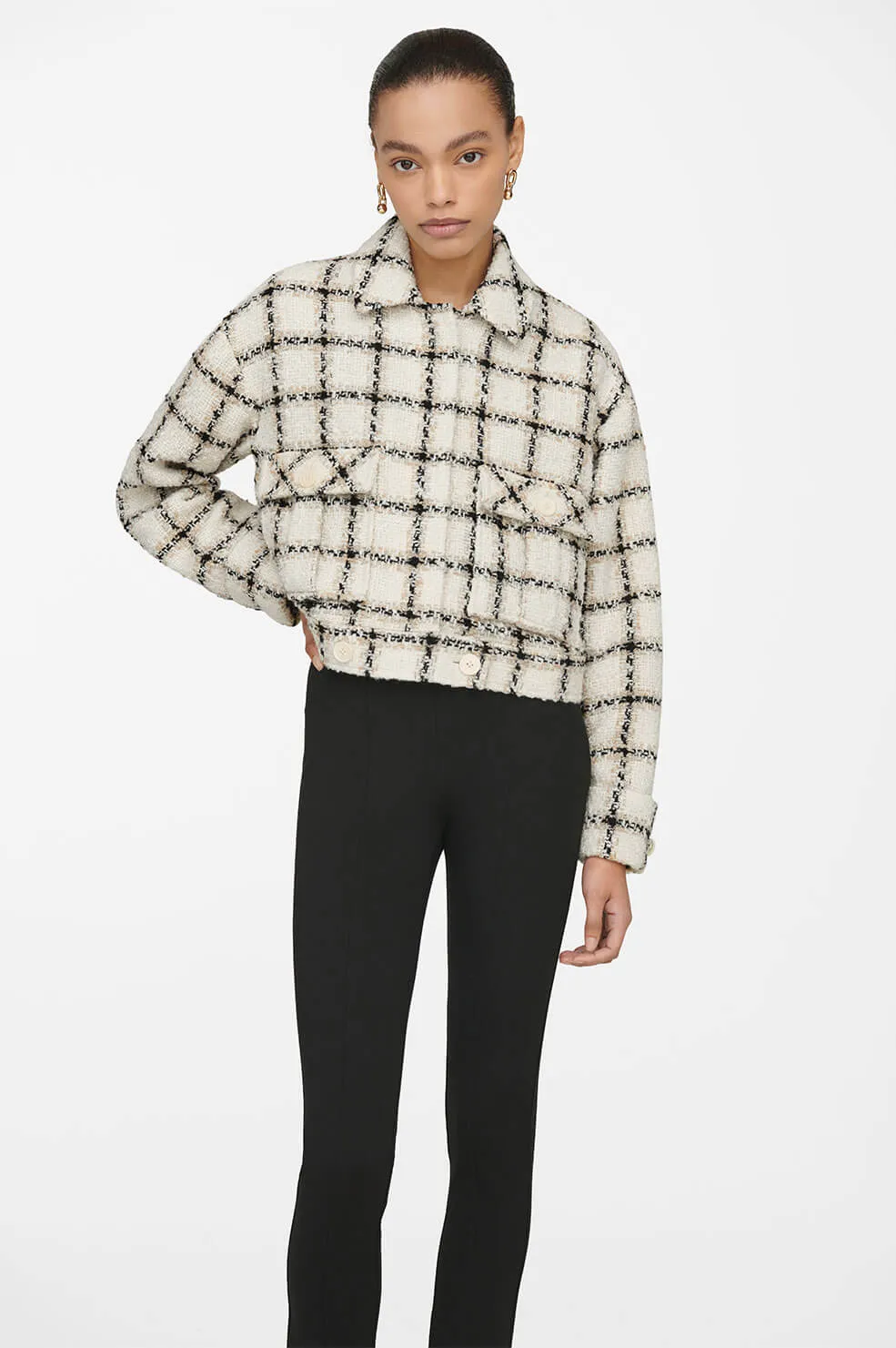 Anine Bing - Adriana Jacket in Beige Plaid