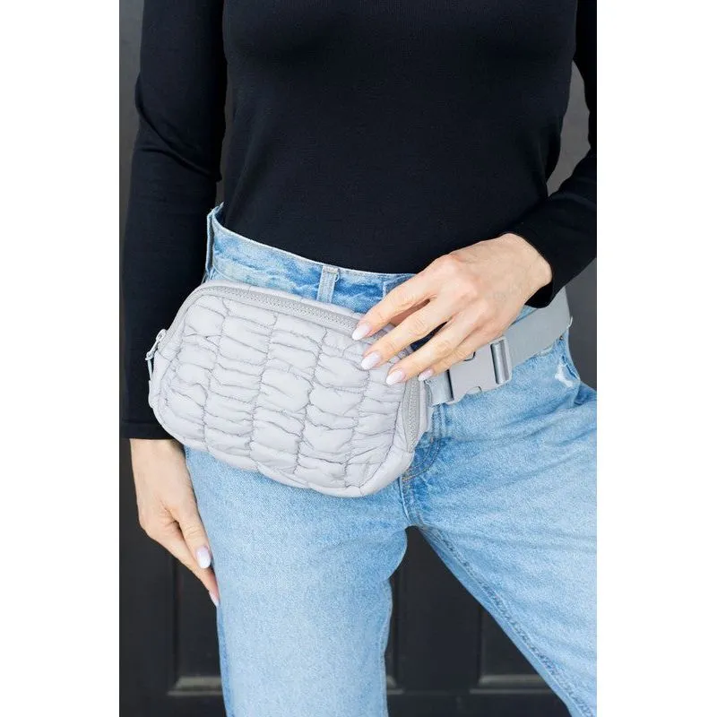 Anya Quilted Puffer Sling Belt Fanny Bum Bag