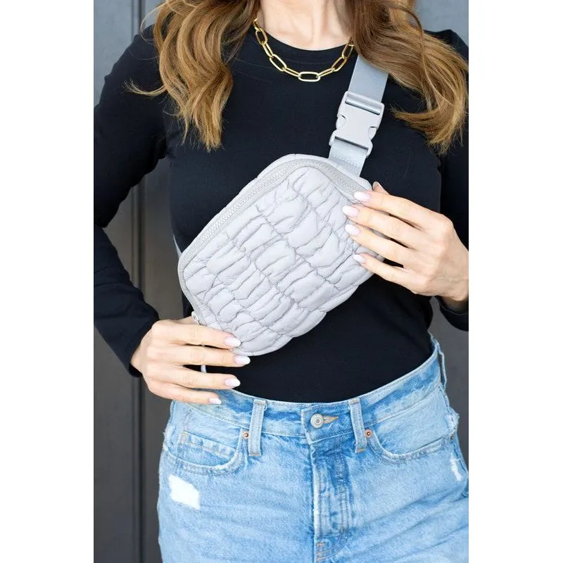 Anya Quilted Puffer Sling Belt Fanny Bum Bag