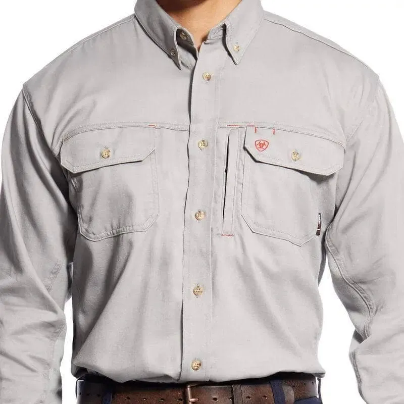 ARIAT - FR Solid Vent Work Shirt, Silver Fox