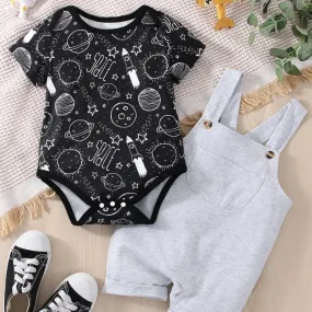 Baby Boys Little Astronaut Space Romper Set