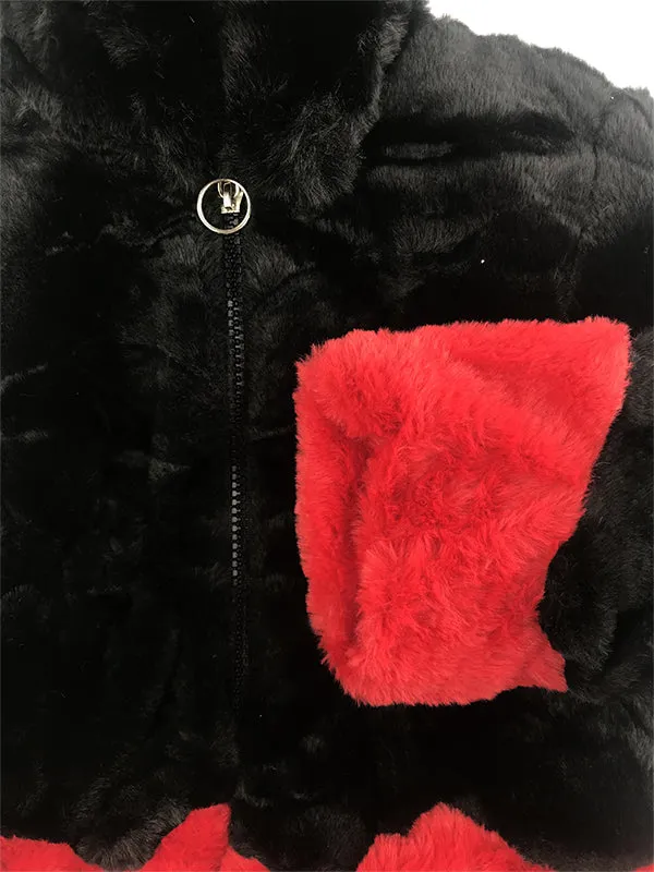 Baby Girl Black Fur Coat