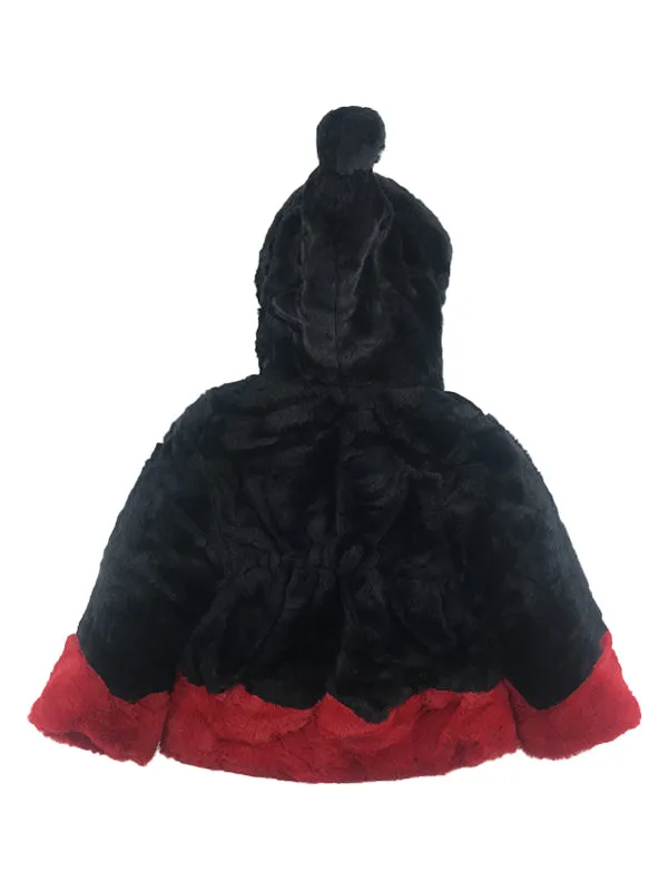 Baby Girl Black Fur Coat