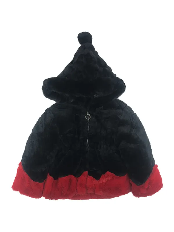 Baby Girl Black Fur Coat