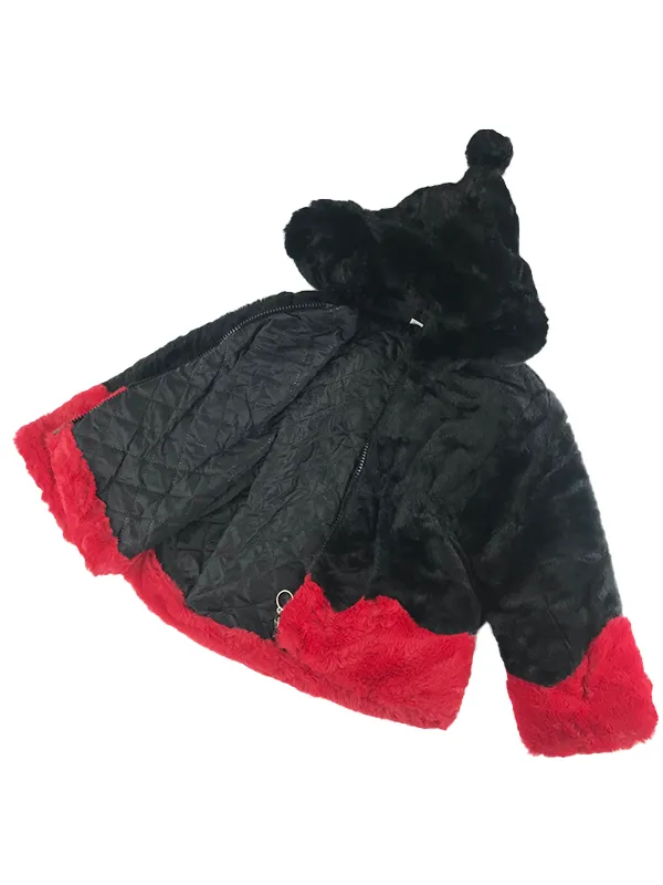 Baby Girl Black Fur Coat