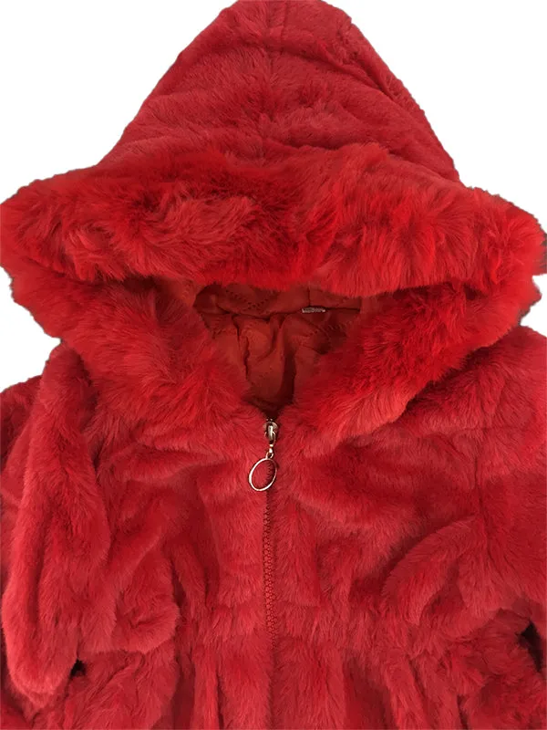 Baby Girl Red Fur Coat