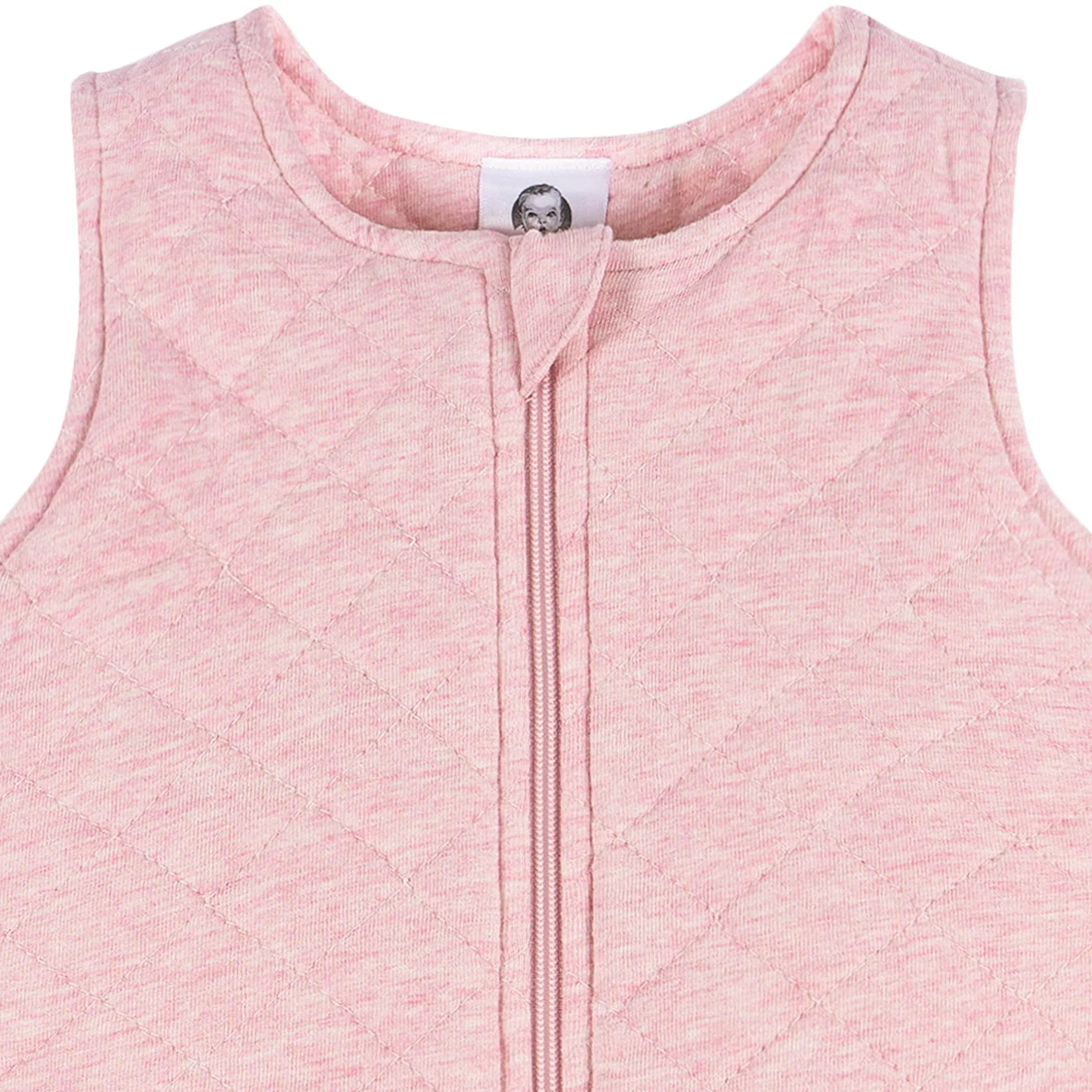 Baby Girls Pink Heather Quilted Jersey Wearable Blanket