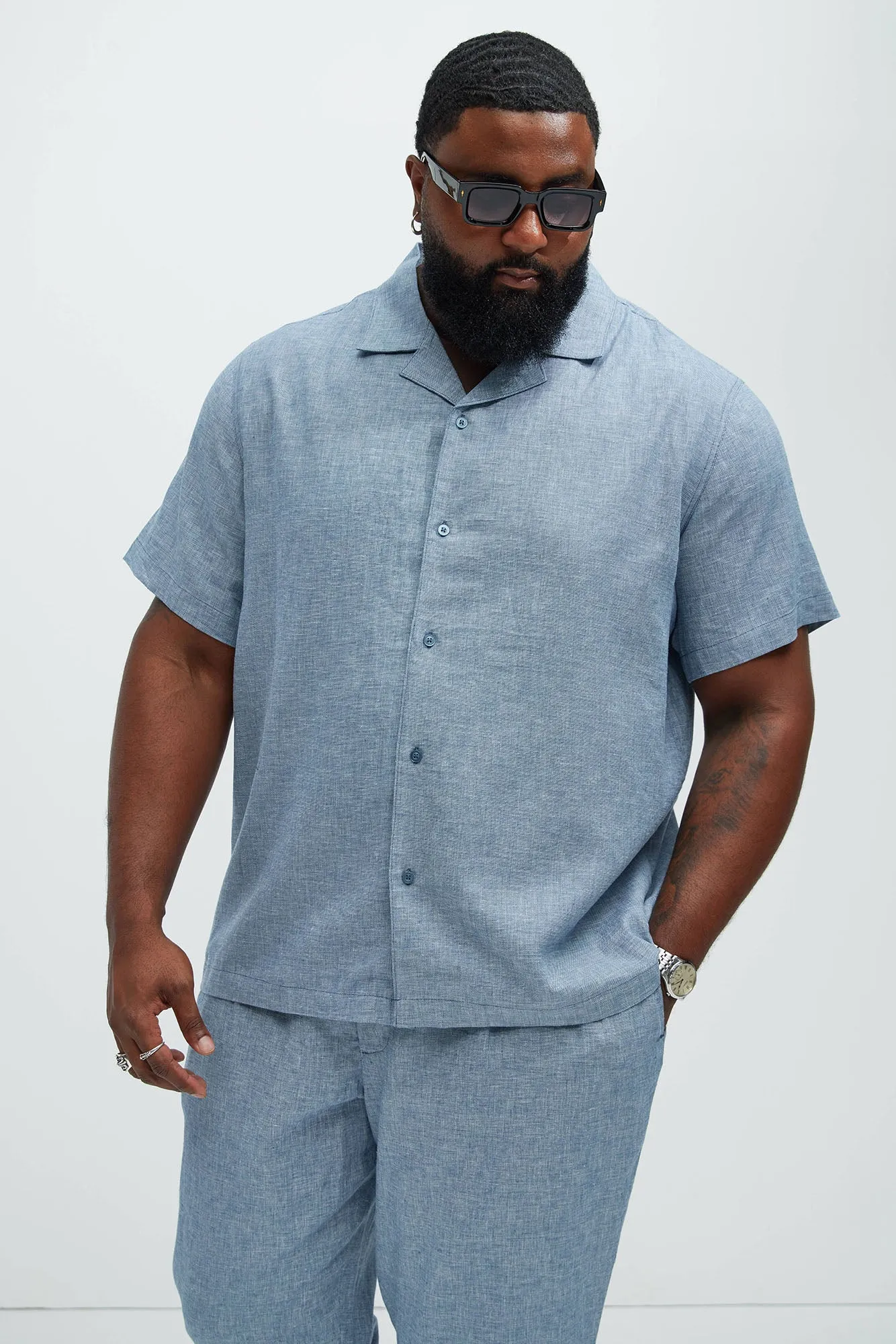 Bahamas Linen Shirt - Blue