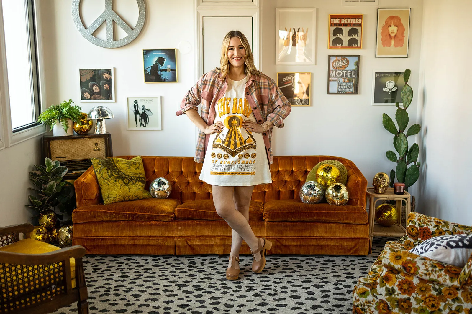 band of sunflowers t-shirt dress