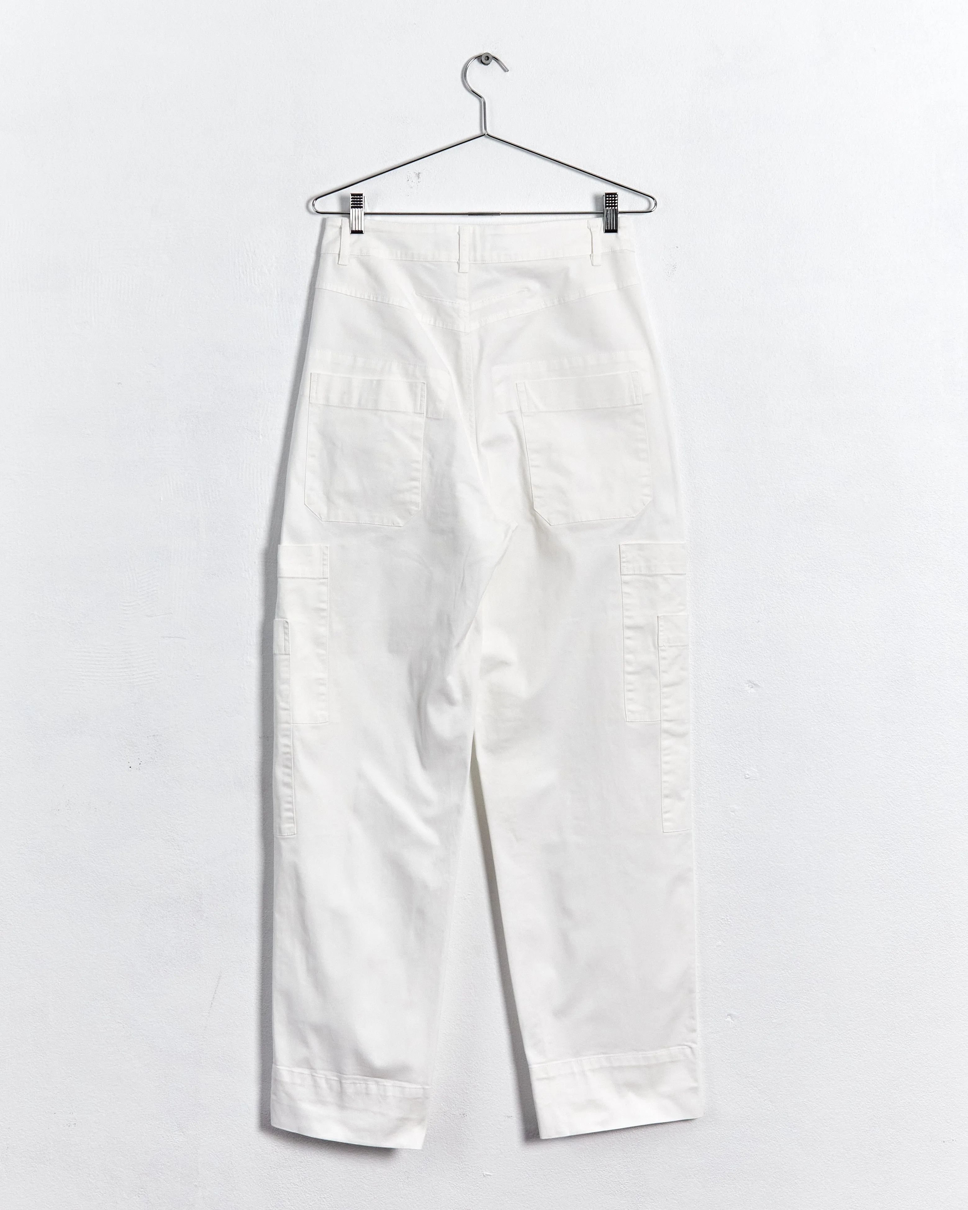 Bassike cotton cargo pants, ivory, 6