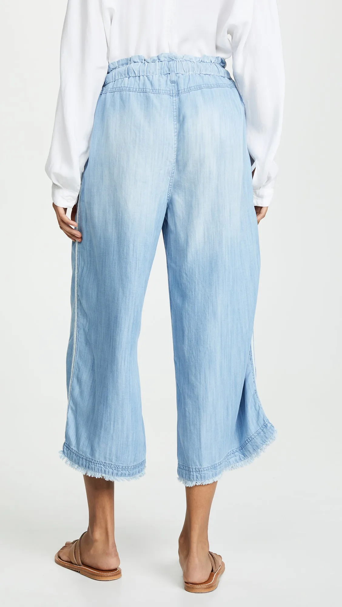 Bella Dahl Side Stripe Wide Leg Crop Pants Del Sol