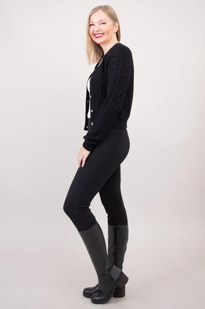 Bena Cardigan, Black, Cotton