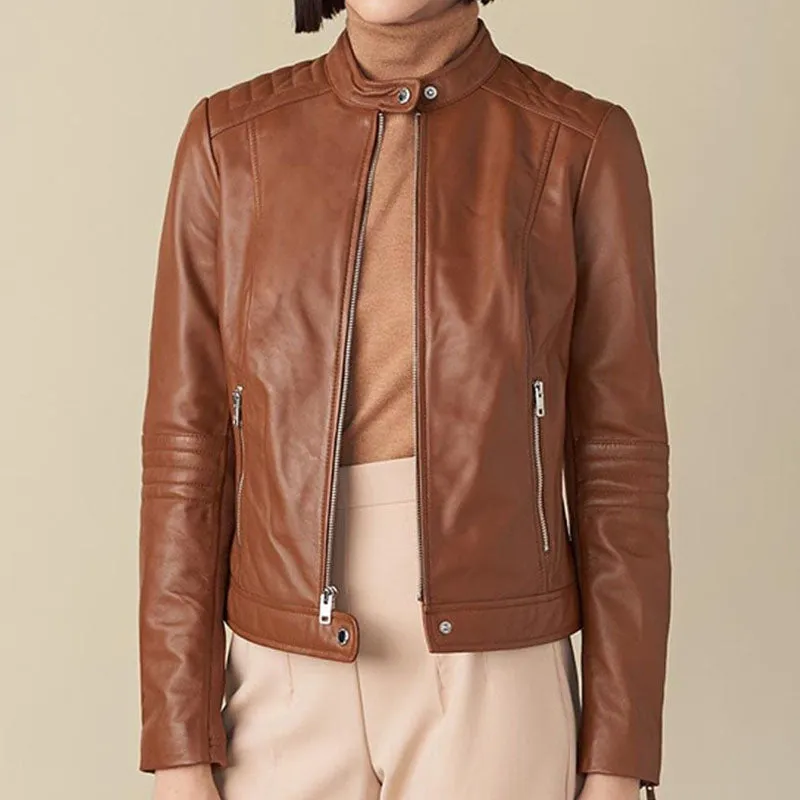 Best Style Emma Genuine Fashion Leather Jacket