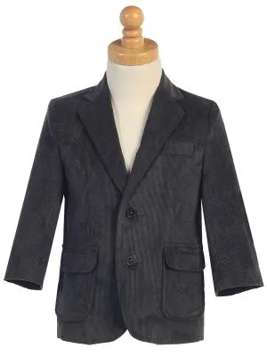 Big Boys Dark Gray TWO BUTTON CORDUROY EASTER BLAZER LITO 605