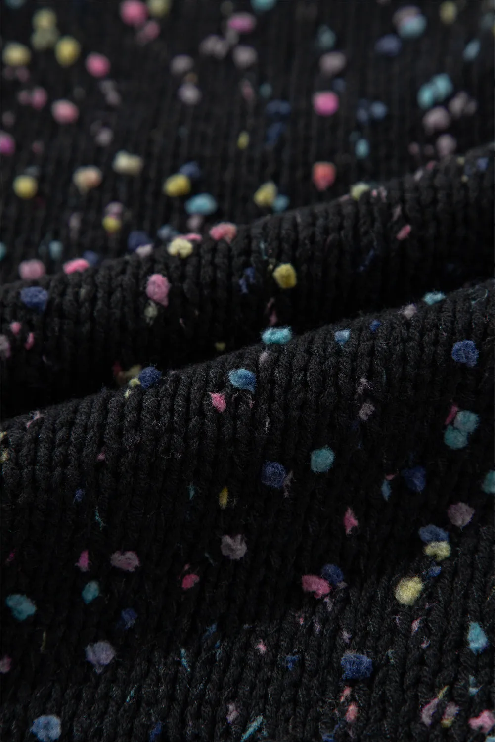 Black Multicolor Confetti Sweater Cardigan