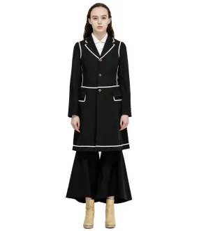 Black Taped Knee High Coat