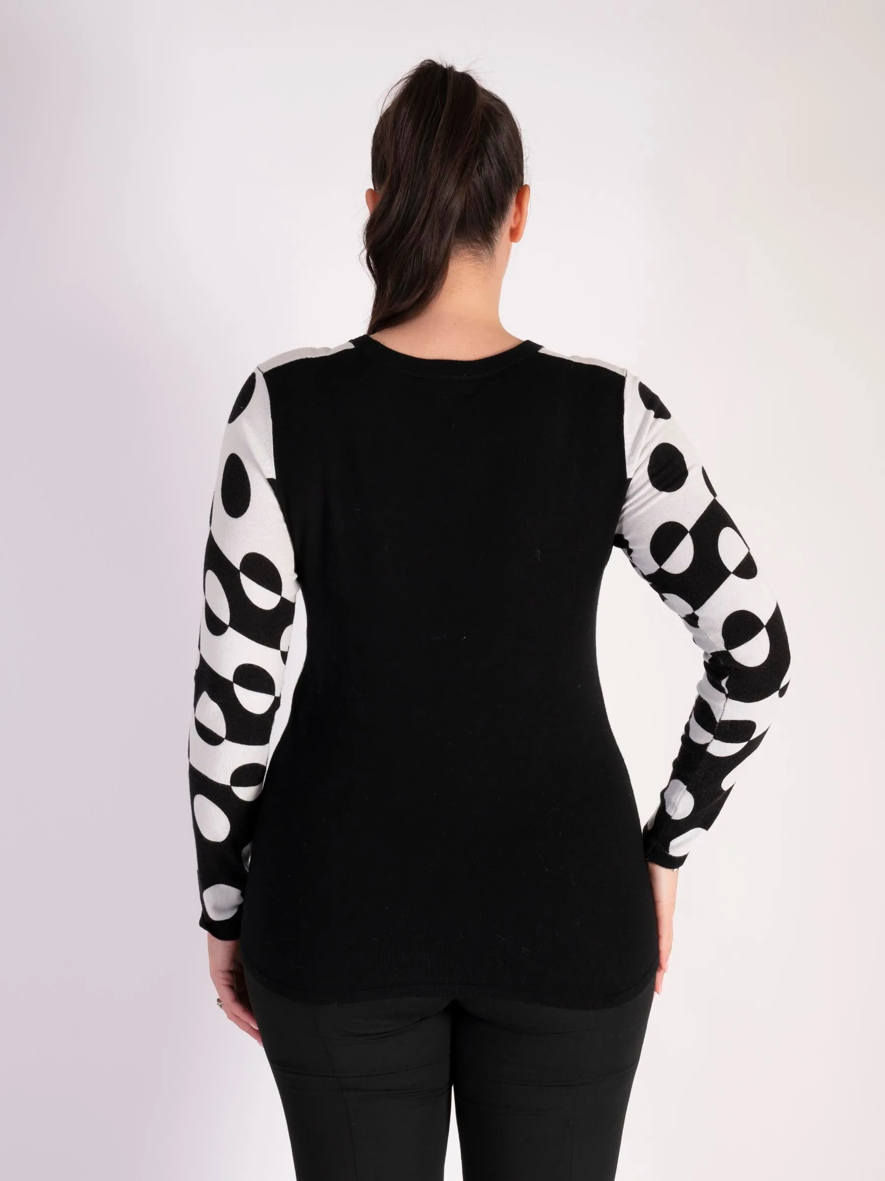 Black/White Beaded Dotted Jumper