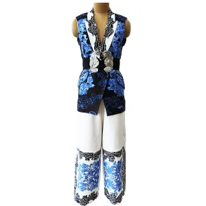 Blue Iris Double Breasted Blazer Set